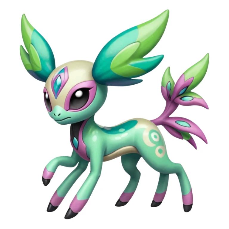 Colorful Shiny Edgy Cool Badass Painted Splashed Exotic Meloetta-Palkia-Virizion-Stitch-Fakémon-creature-hybrid sticker