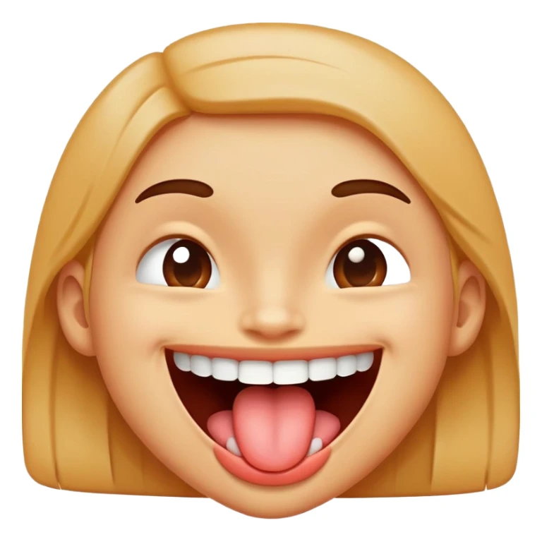 Smiling with teeth and sticking tongue out a little  sticker