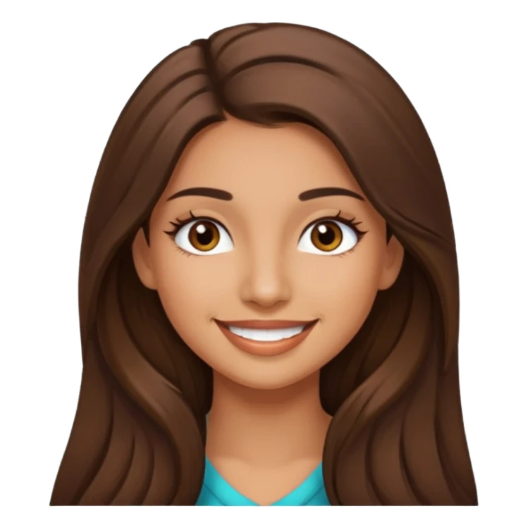 latina girl with long brown hair and lashes sticker