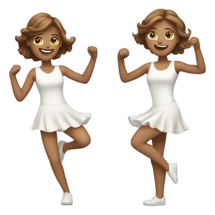 two white girls with brown hair dancing  sticker