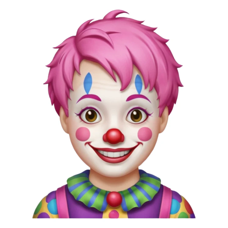  pink short hair clown sticker