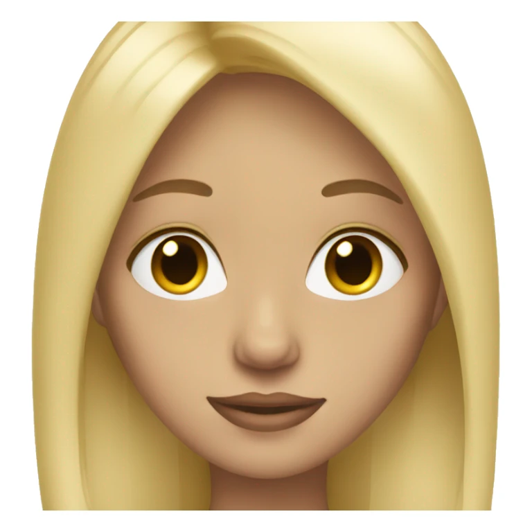 blonde girl straight hair long lashes sticker