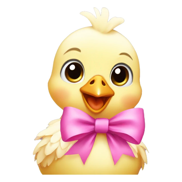 Baby chicken with pink bow sticker