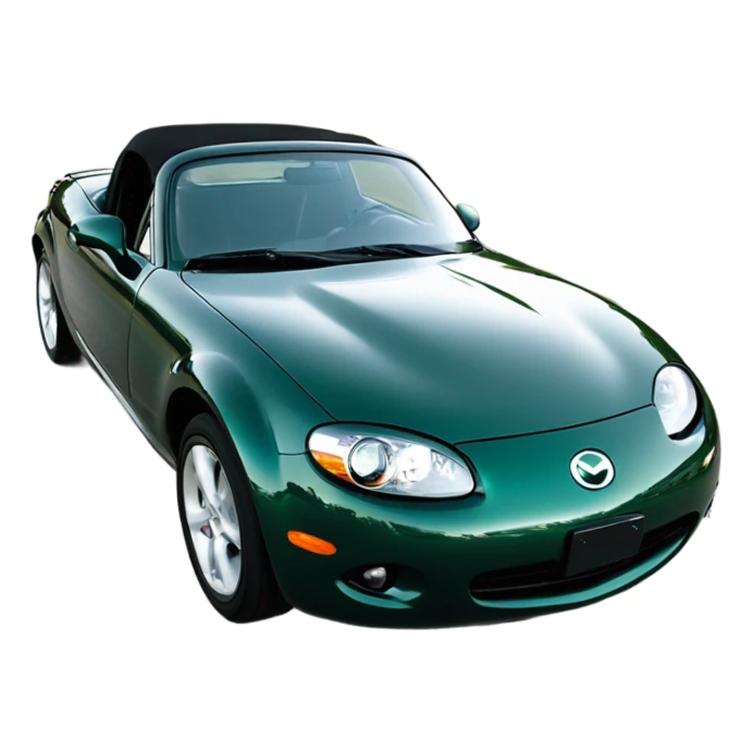 British racing green 2007 Mazda Miata angle view   sticker