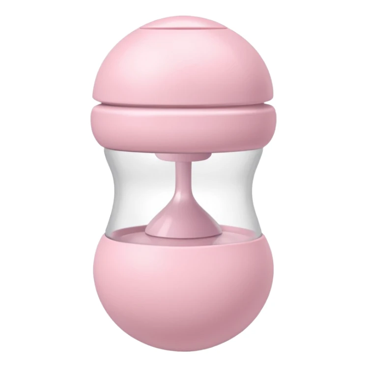 White and light pink baby shaker rattle toy with nothing on it sticker