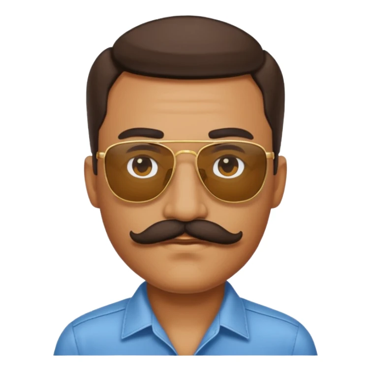 mustache police with sunglasses sticker