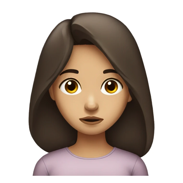 sad brunette girl sticker