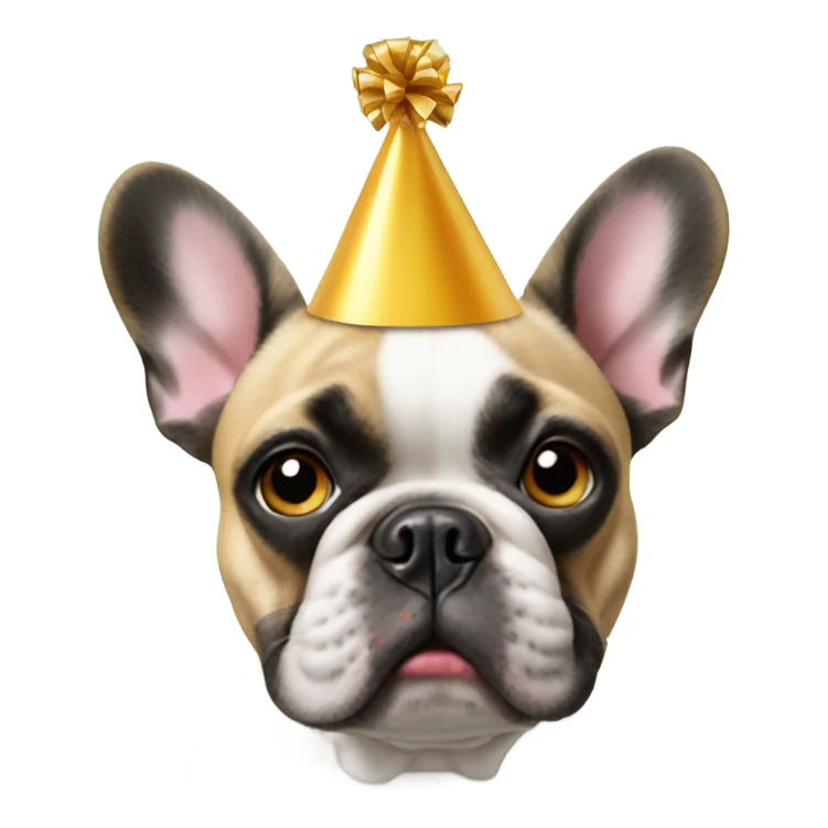 french bulldog with a party hat on its h sticker