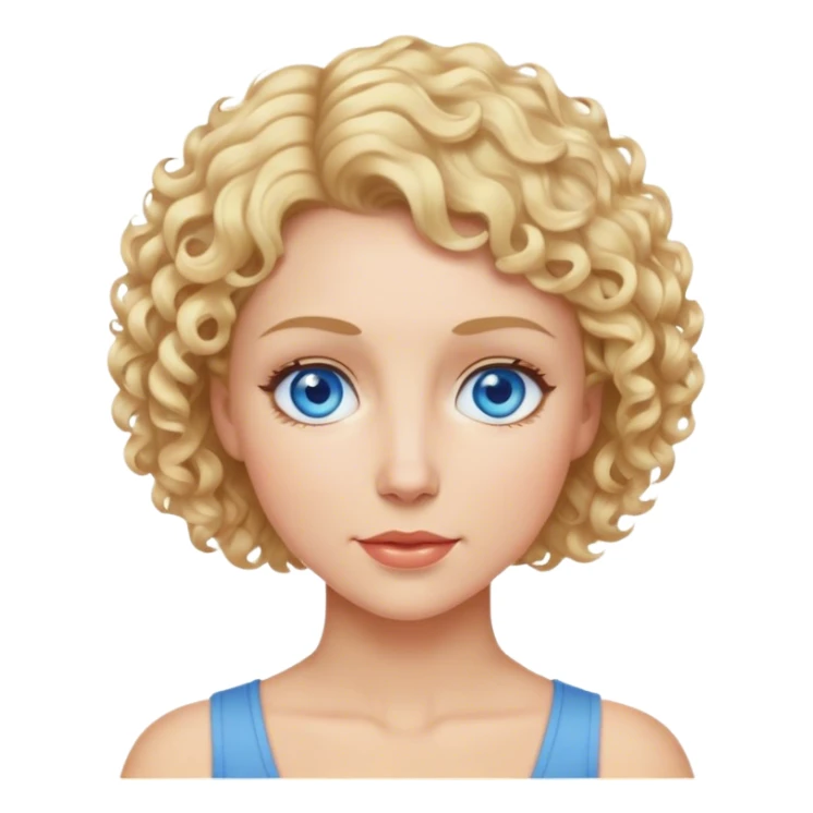 Mom with blonde short curly hair and blue eyes sticker