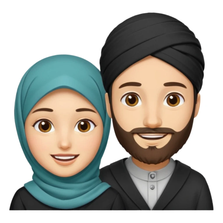 Hijabi girl with beard boy sticker