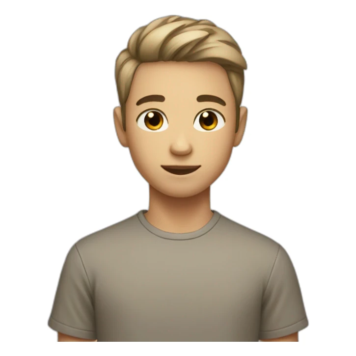 boy with short hair, complexion a little light but not too dark, black eyes sticker