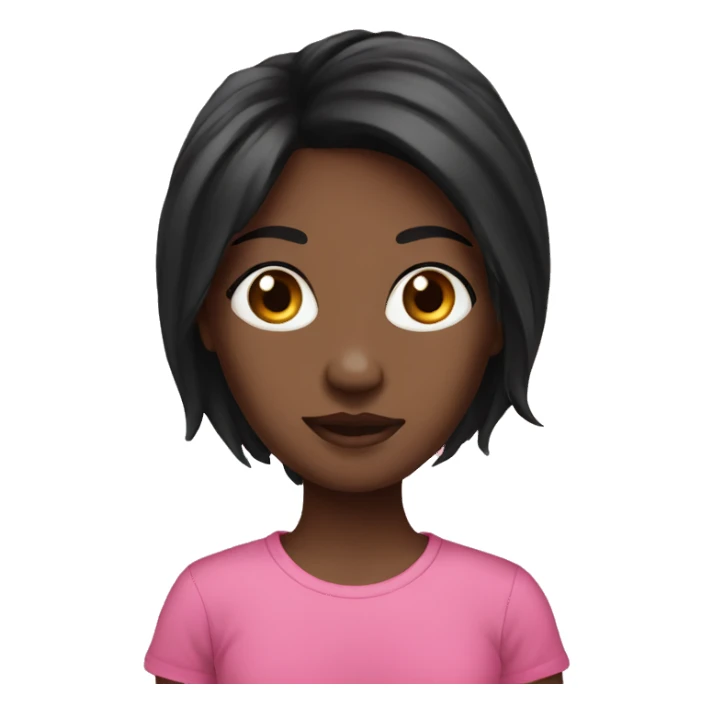 Long black hair black girl pink tee sticker