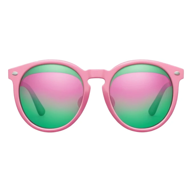 Sunglasses with the number 67 pink and green sticker