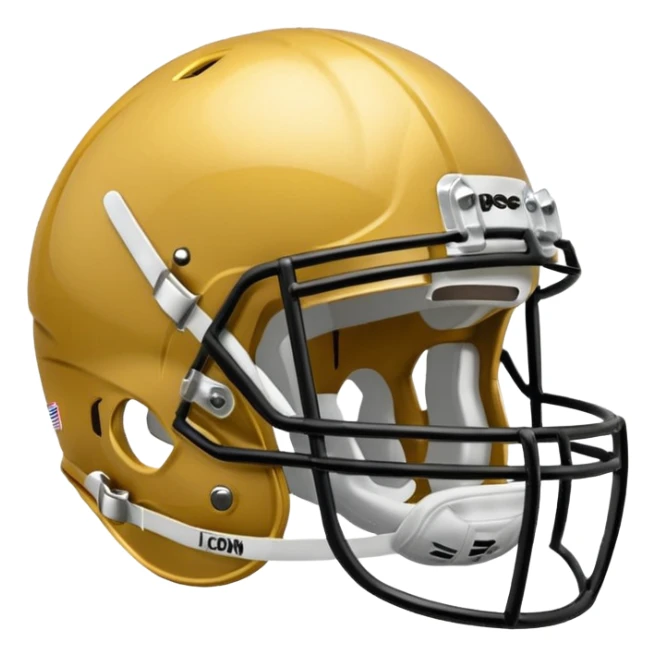 College football player helmet in gold color  sticker
