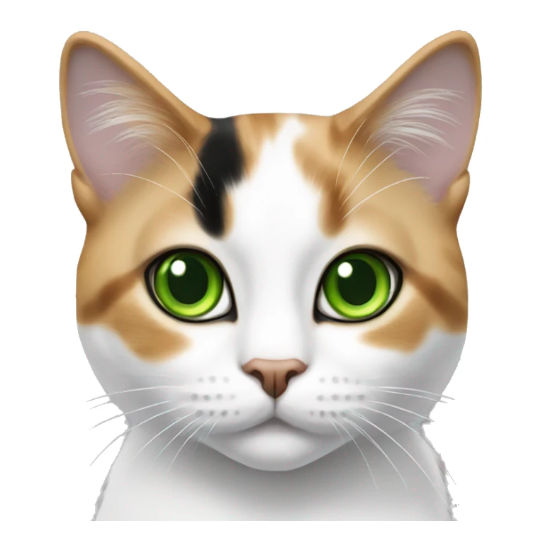 Realistic cat calico with green eyes  sticker