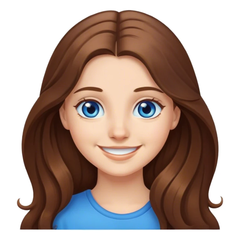 smiling girl portrait with long hair blue eyes  sticker