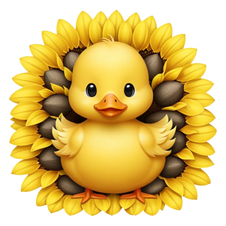 a baby duck surrounded by sunflower seeds sticker