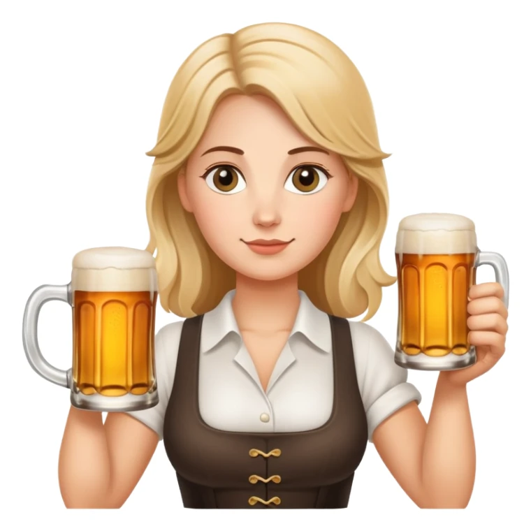 large German waitress, standing, holding a stein of beer in the hand  sticker