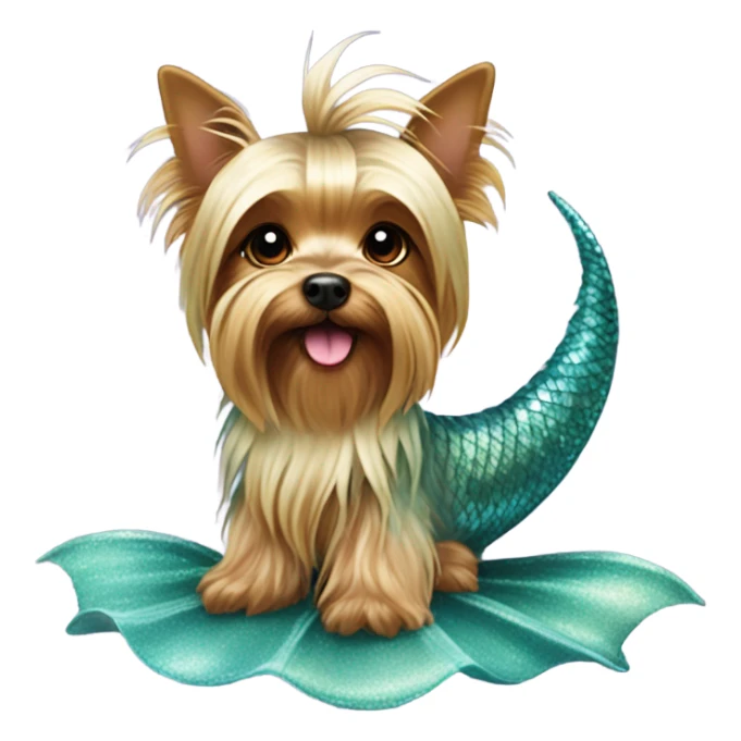 Yorkie mermaid  sticker
