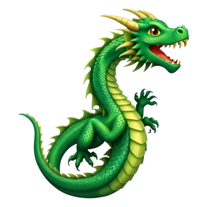 human finger wrapped by green dragon's tail sticker