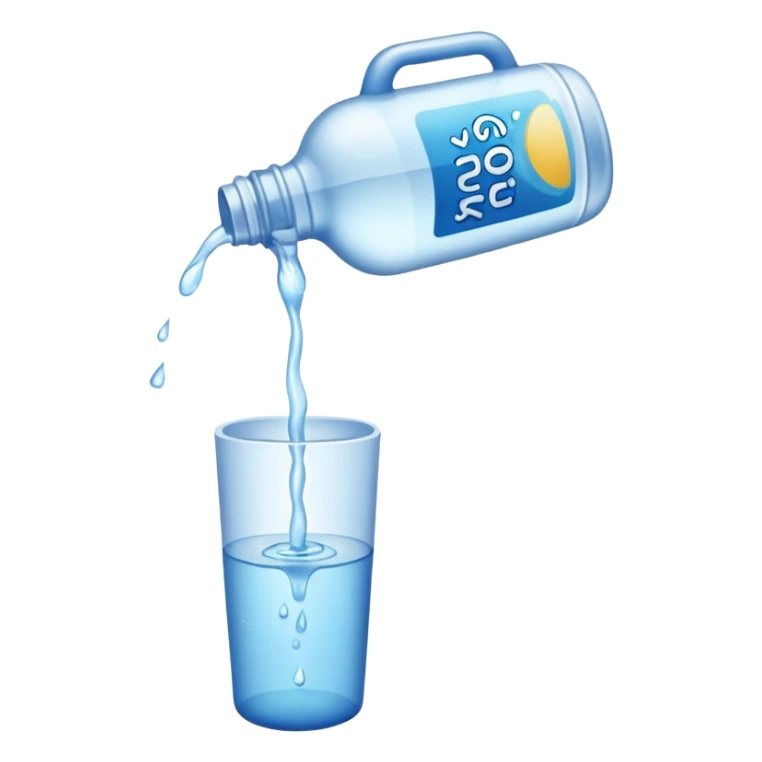 bottle of water being poured out sticker