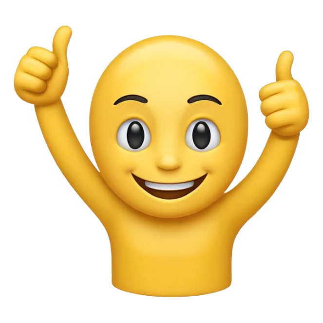 Proud emoji with a big silly happy smile two thumbs up sticker