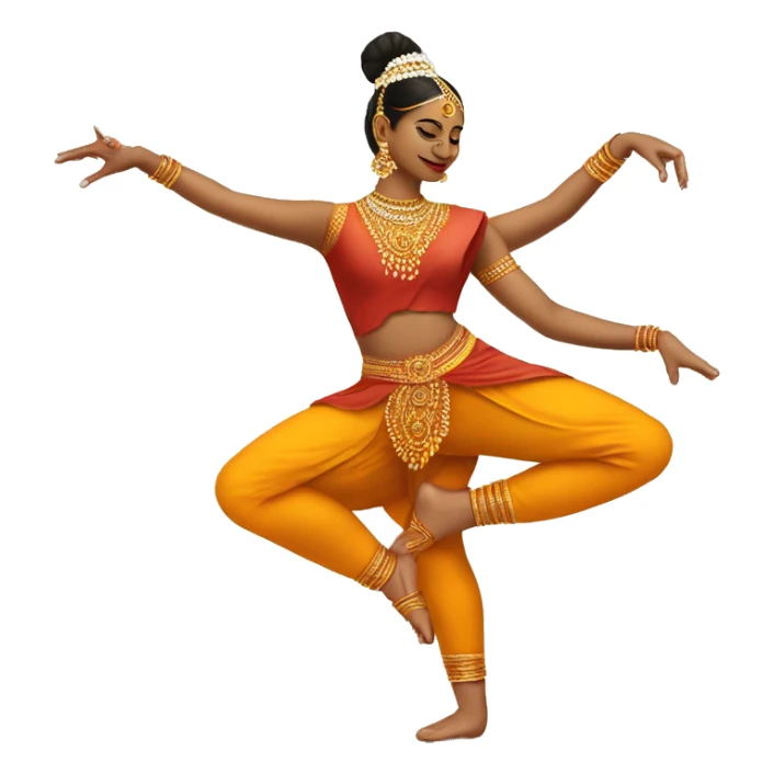 a bharatanatyam dancer 2 legs 1 lifted sticker