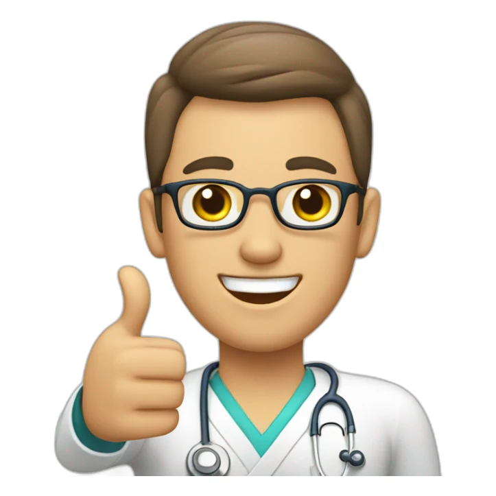 patient thumbs-up after recovering sticker