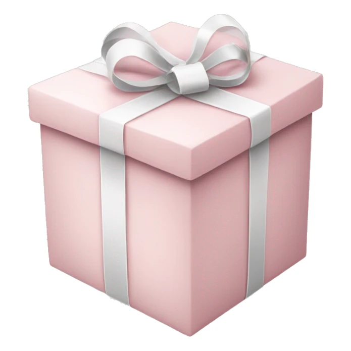 pale pink christmas present box with a white tying sticker