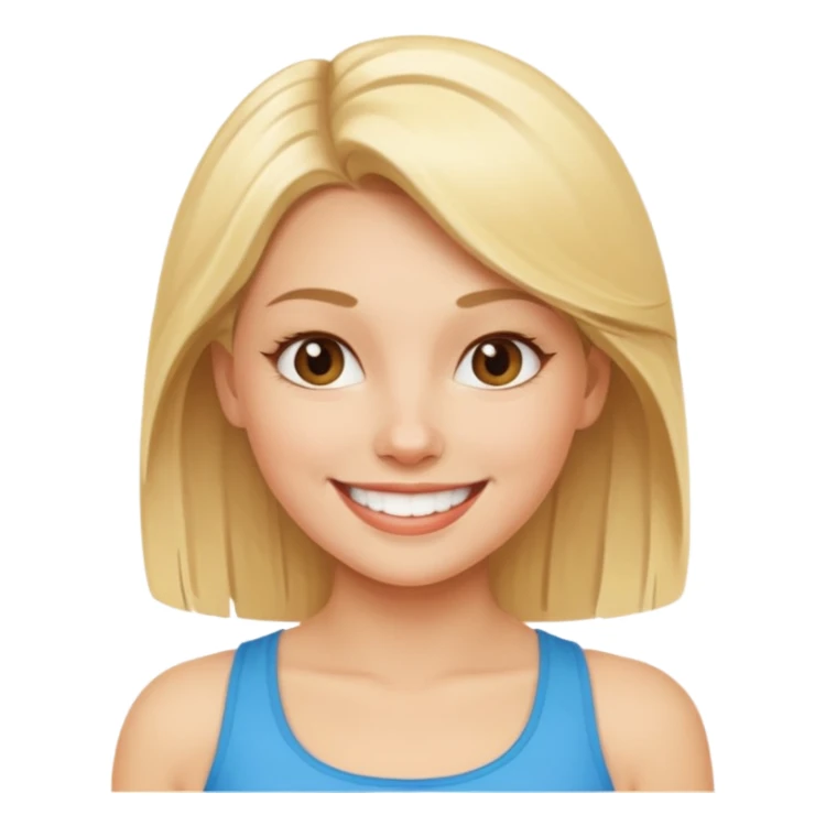 fit blonde woman looking happy sticker
