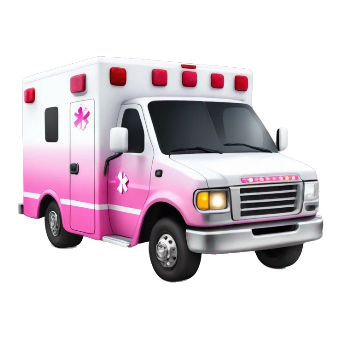 Pink ombre ambulance truck with glitter sticker