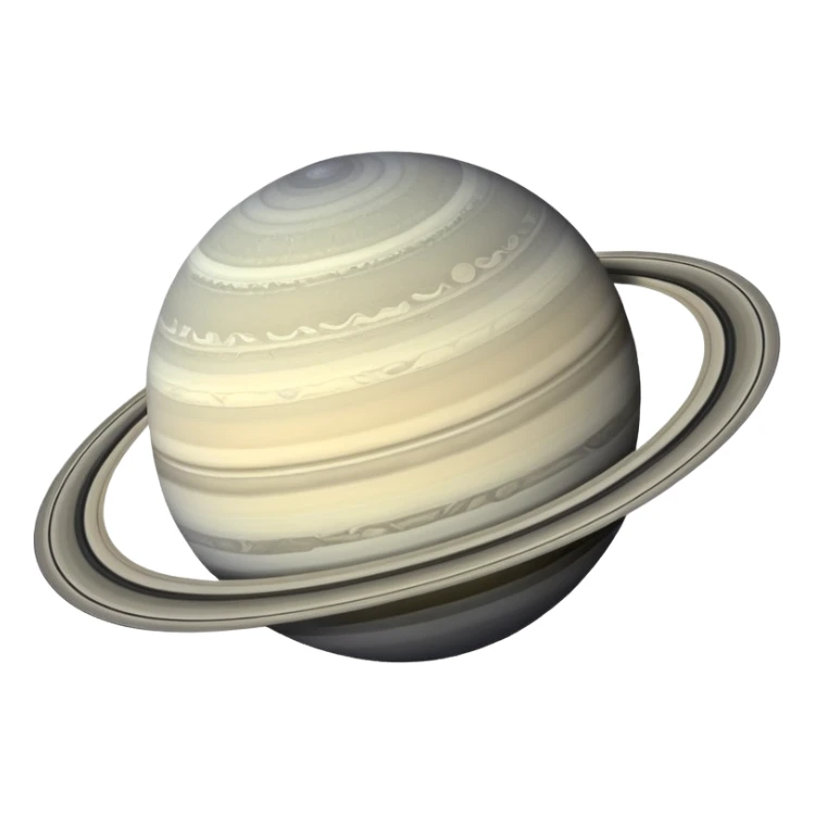 Saturn planet in greyscale colors, grey tones only sticker