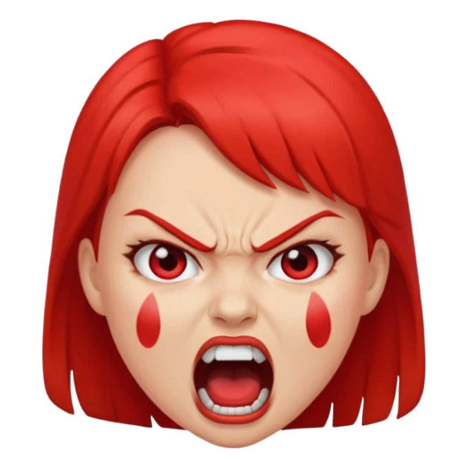 redtsion angry girl ragebait red face sticker