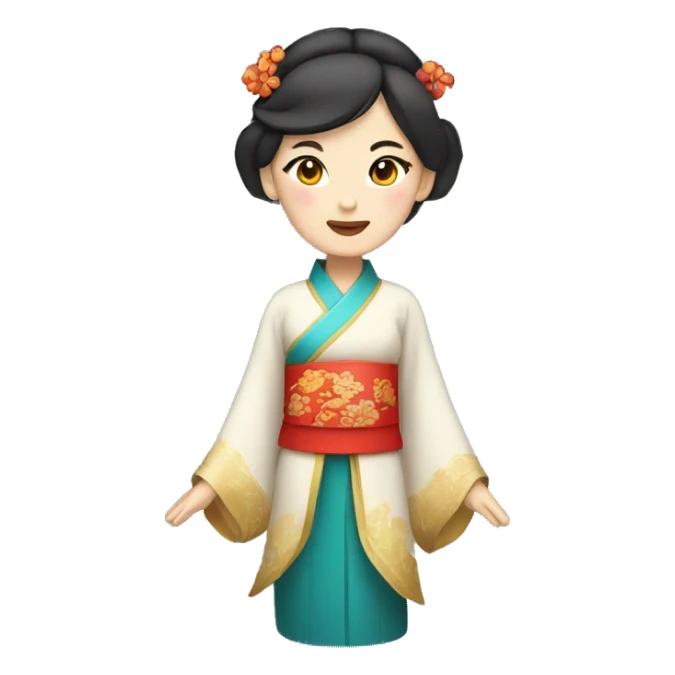 Chinese lady wear Chinese traditional clothes sticker