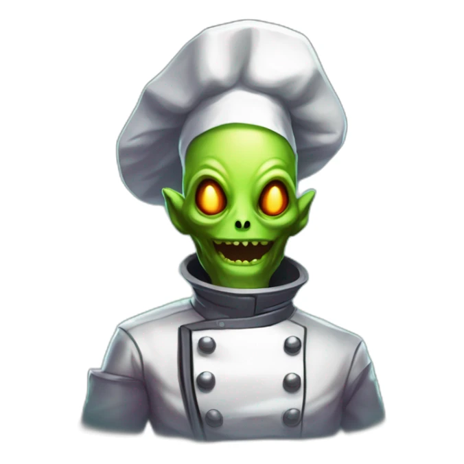 alien chef scifi roguelike rpg style inspired by slay the spire digital art sticker
