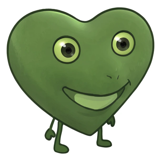 dark green heart sticker