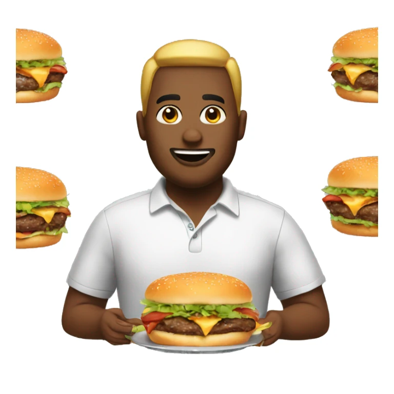 Big person eatig burgers sticker