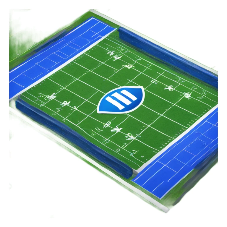 blue turf football field sticker