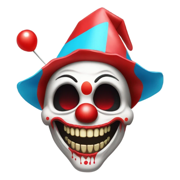 skull + clown sticker