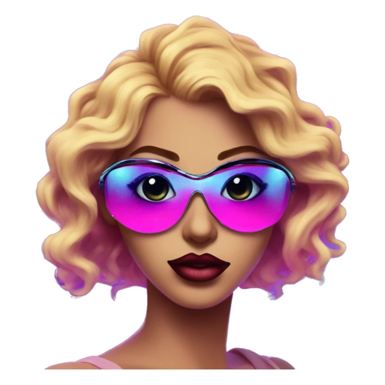 Synthwave prank in hacker style, oil paint, epic eyes, intricate lips, exquisite pose, beautiful, desirable, logical sticker