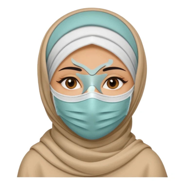 cover face mask arab woman with hijab sticker