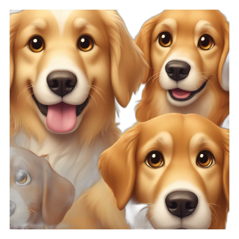 Golden retriever, chip and dale in one picture sticker