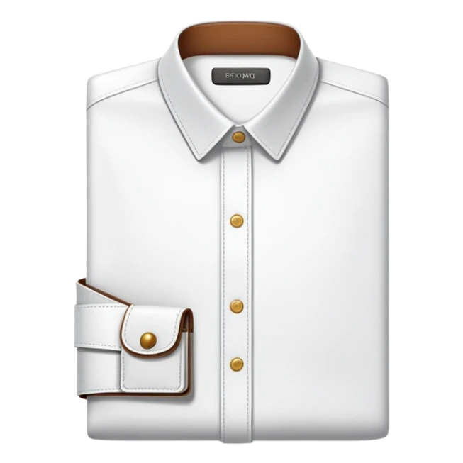 Folded collared shirt with style planner, professional outfit organization sticker
