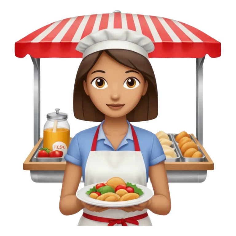 woman in food stall sticker