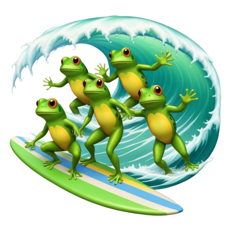 Gay frogs surfing together sticker