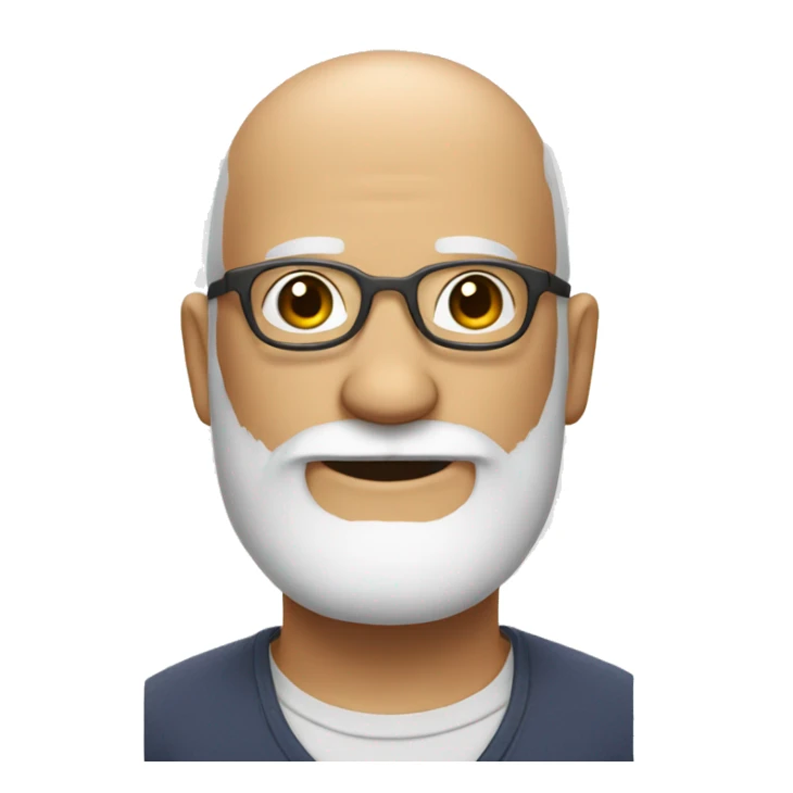 smiley white beard and round glasses and no hair on the head sticker