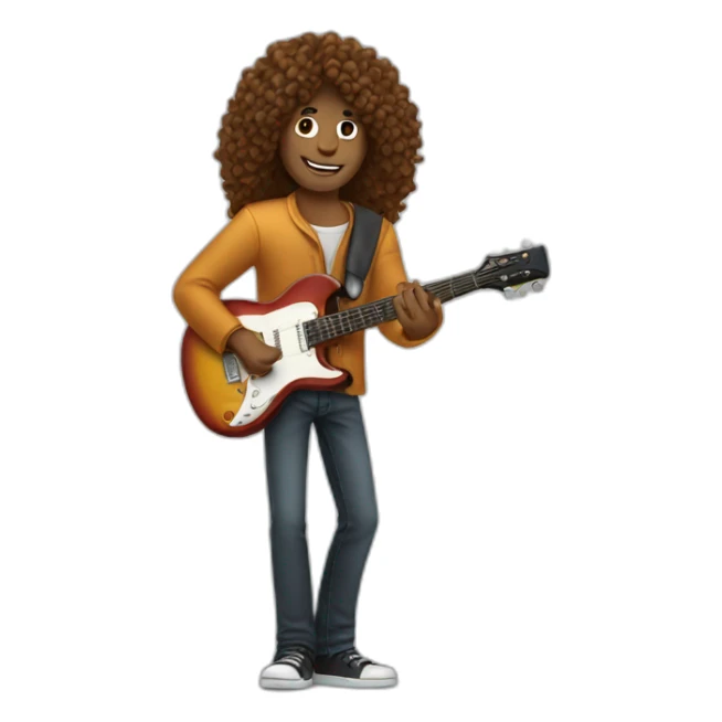 Long-curly-hair-man-with-guitar sticker