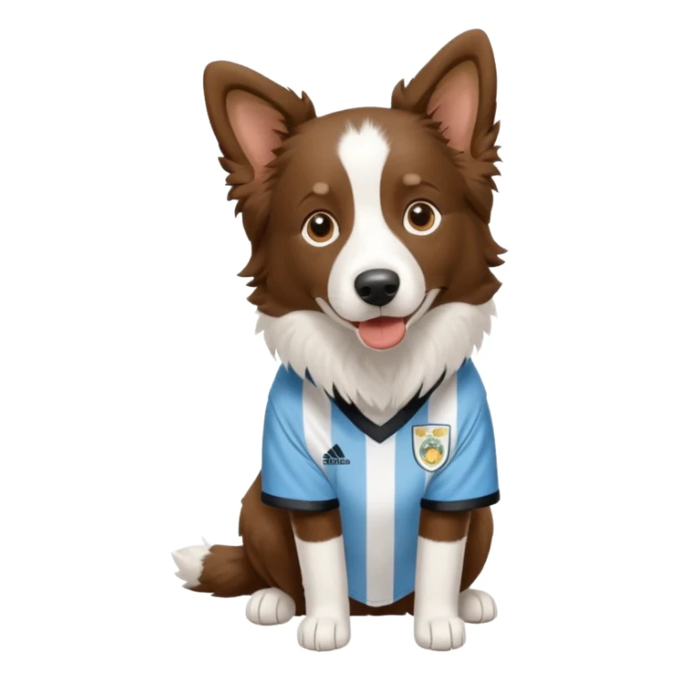 Border collie marrom usando camisa da Argentina  sticker