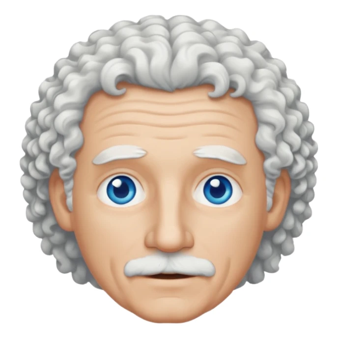 Old white man with curly white hair sticker