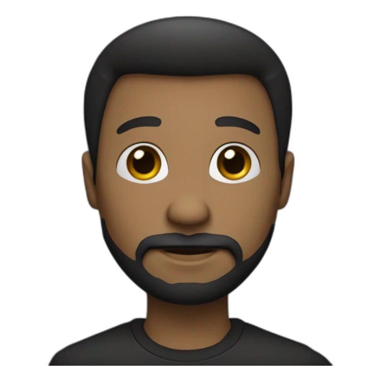 Un homme noir with a goatee beard et une coupe afro. Coeurs autour de lui. sticker